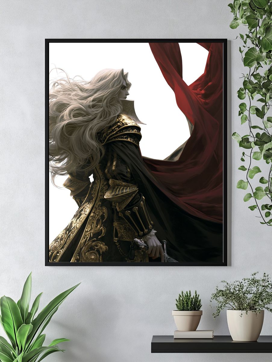 Fantasy Warrior Portrait Print. — room view 4