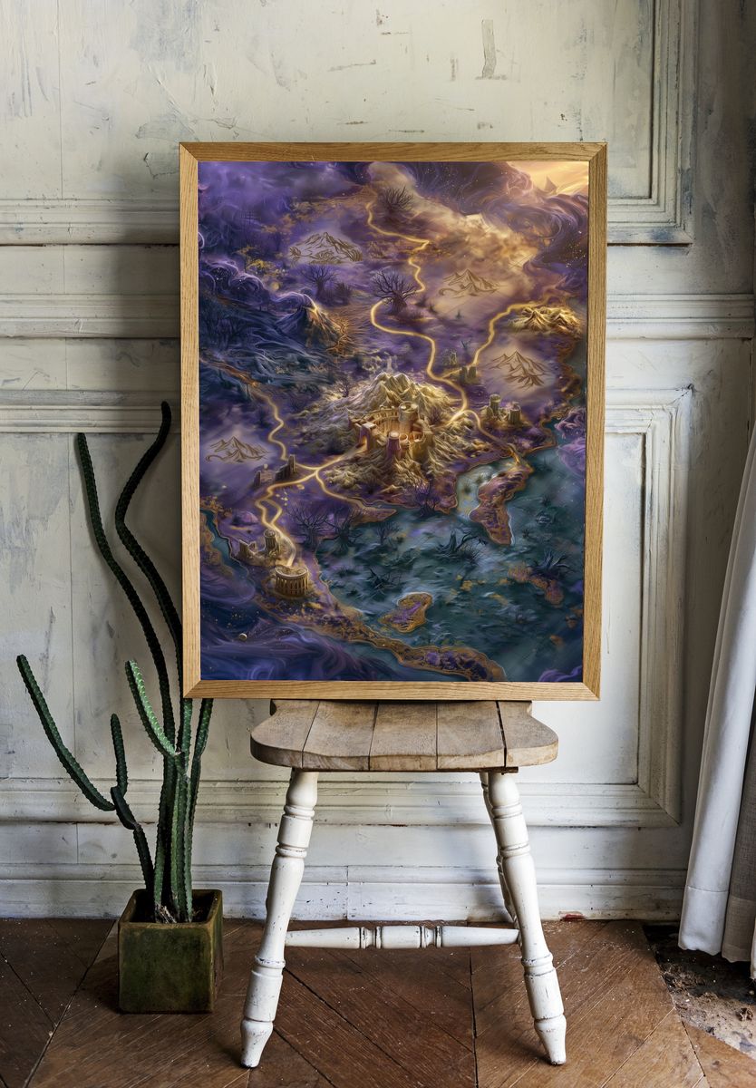 Fantasy Realm Map Poster. room preview