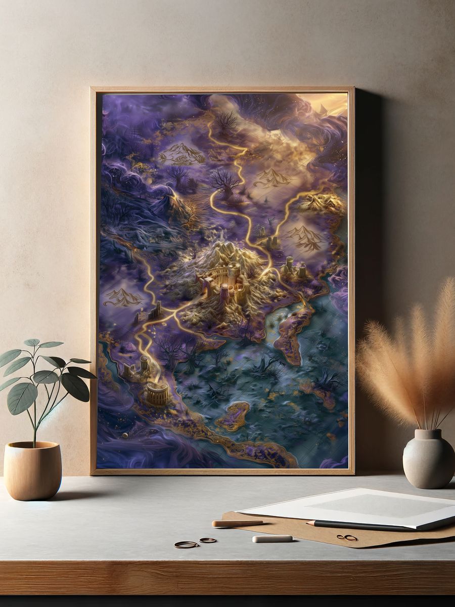 Fantasy Realm Map Poster. — room view 2
