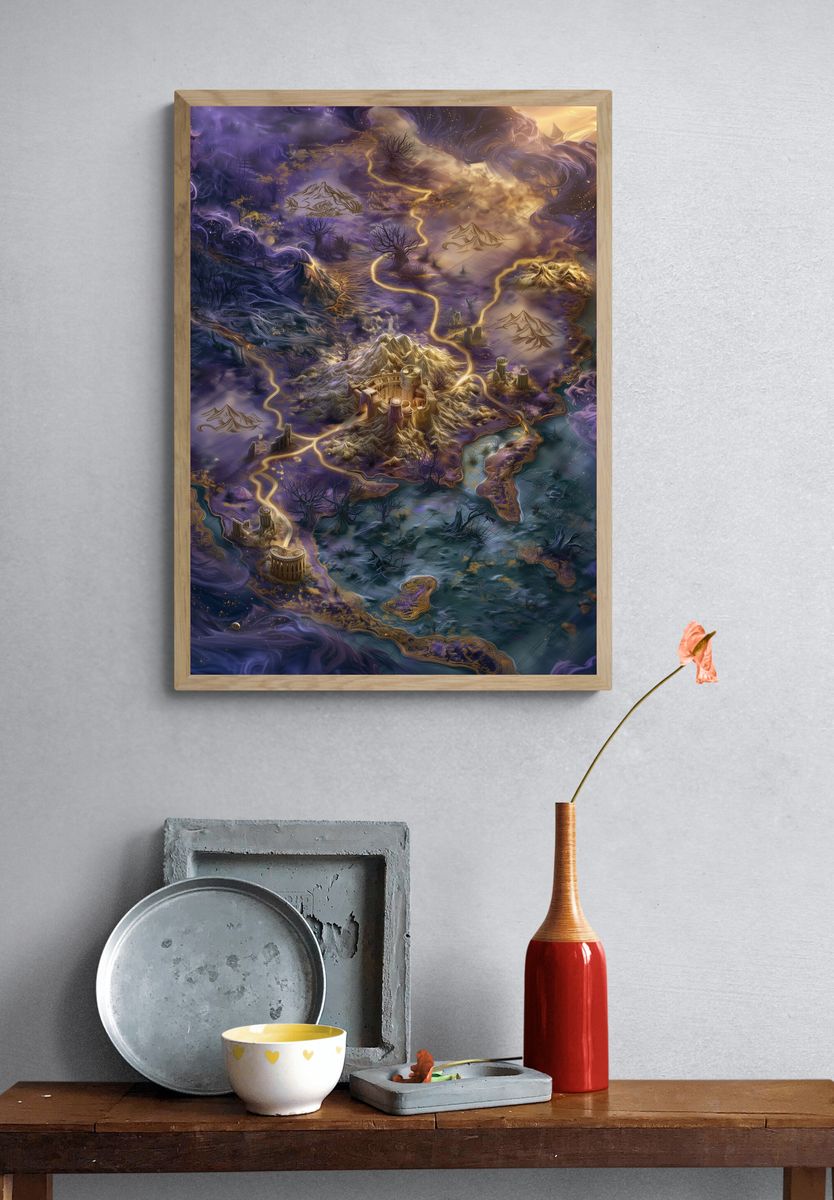 Fantasy Realm Map Poster. — room view 3