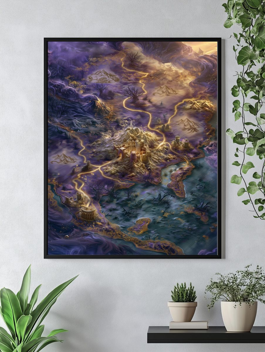 Fantasy Realm Map Poster. — room view 4