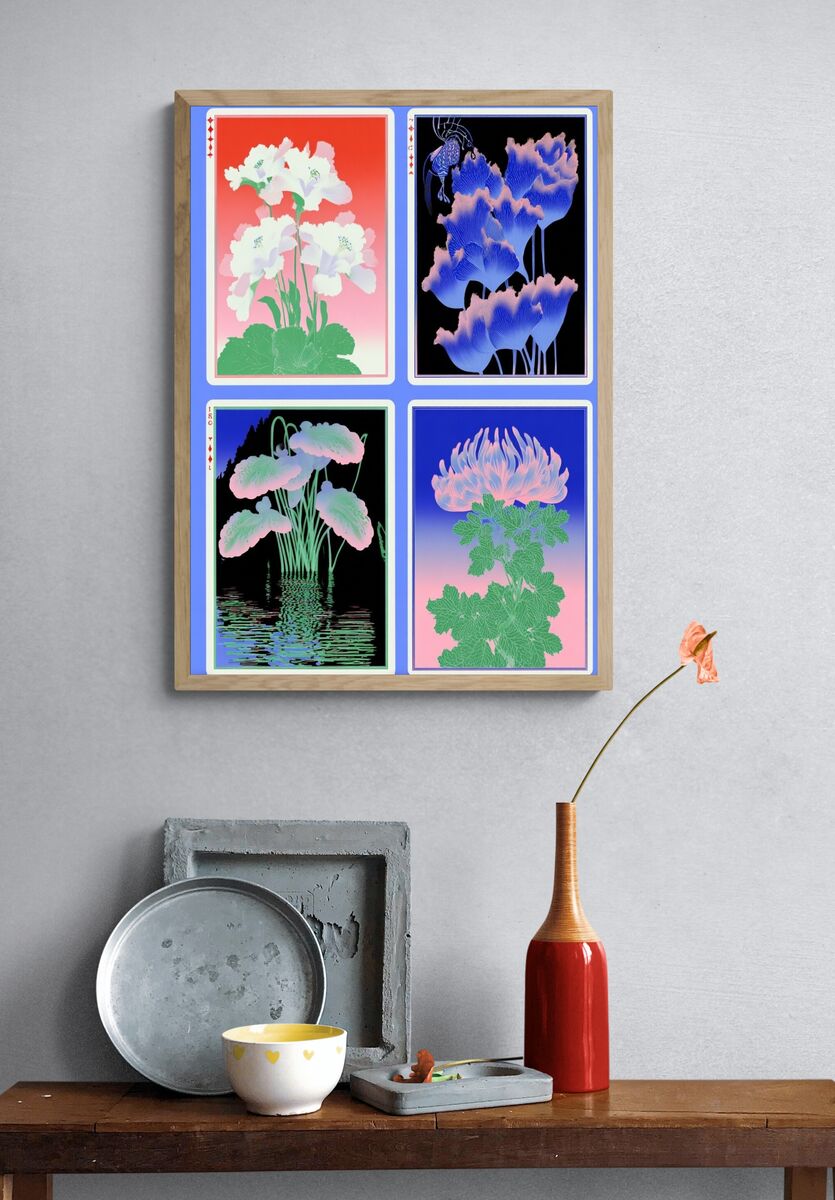 Floral Abstract Art Print. — room view 3