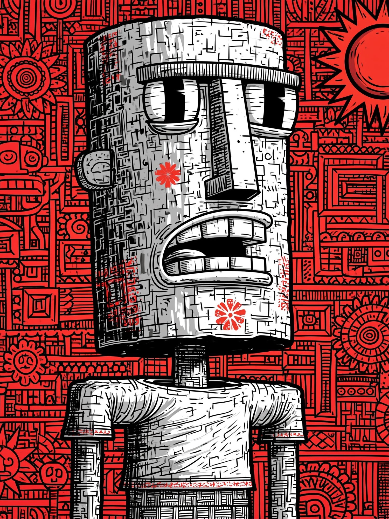 Moai Pop Art Poster. poster — fine-art art