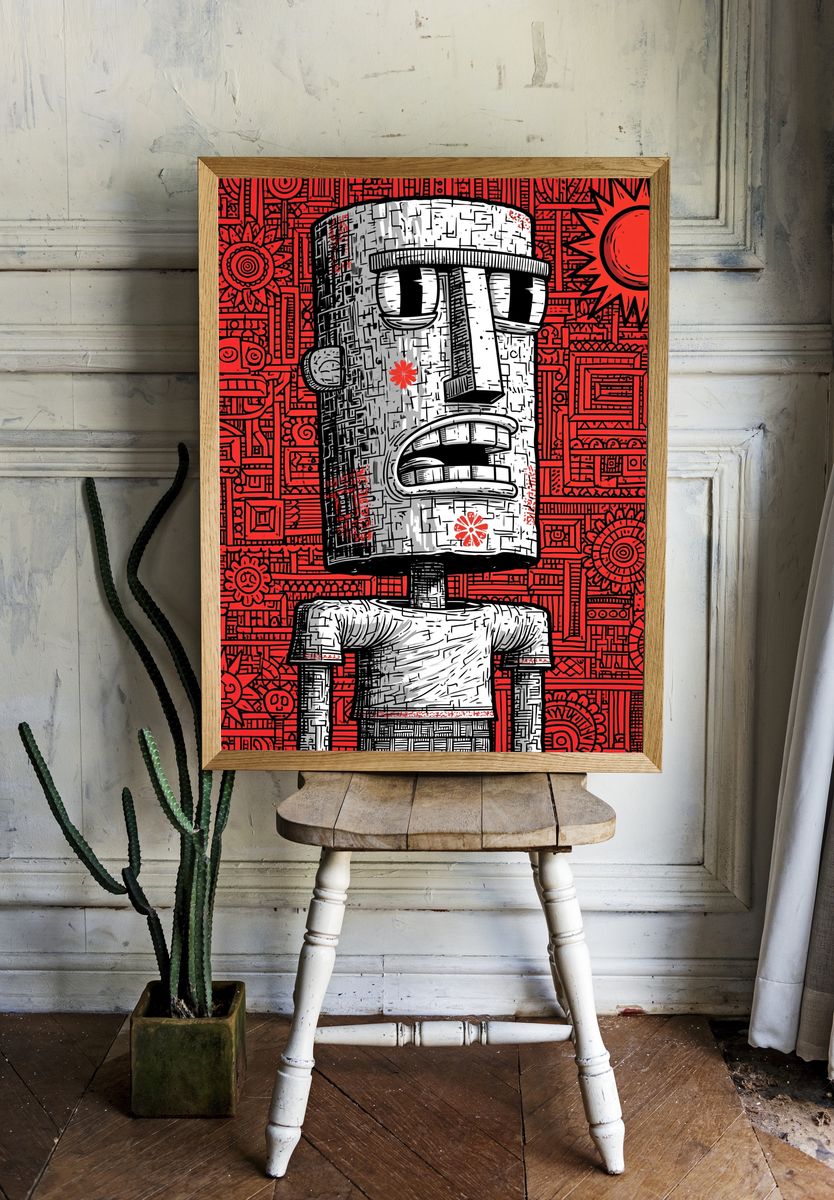 Moai Pop Art Poster. — room view 1