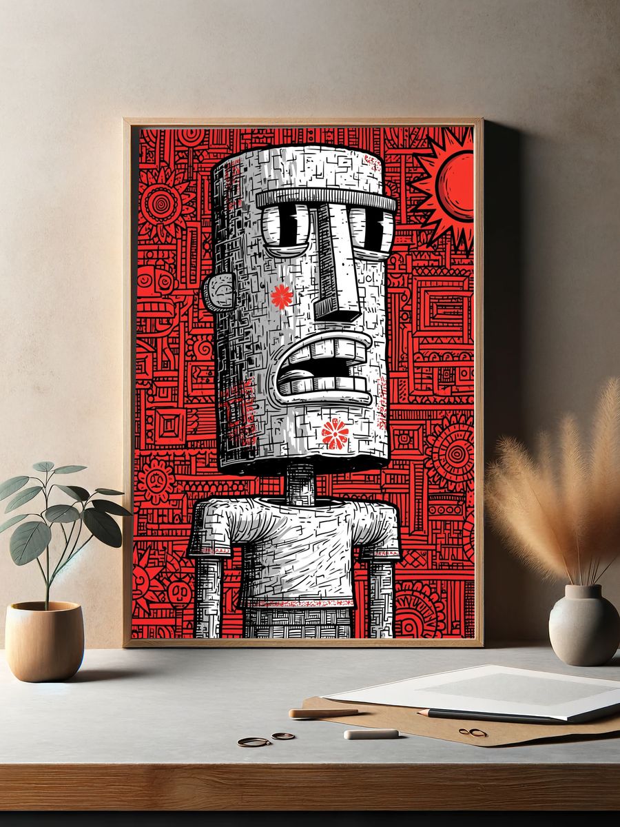 Moai Pop Art Poster. — room view 2
