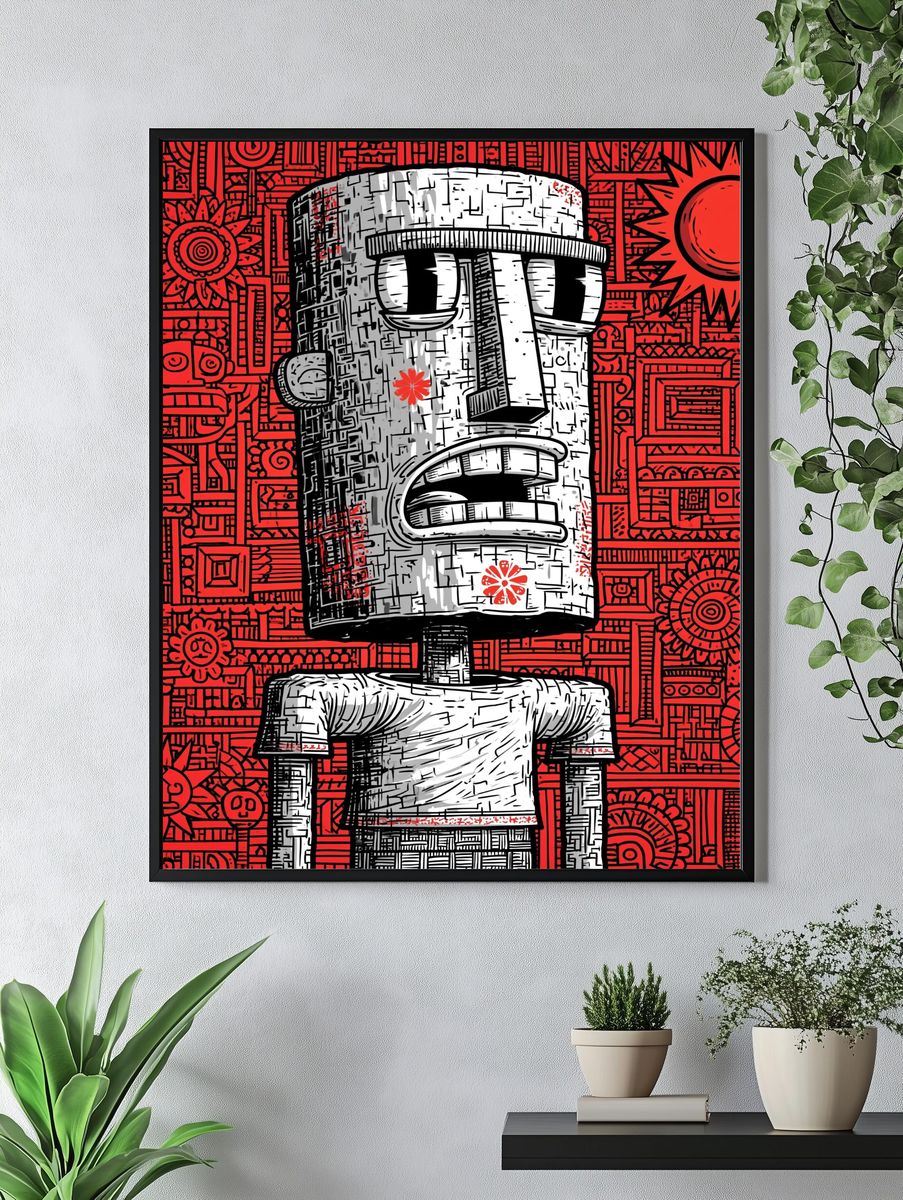 Moai Pop Art Poster. — room view 4
