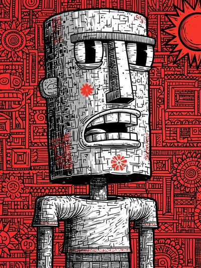 Moai Pop Art Poster.