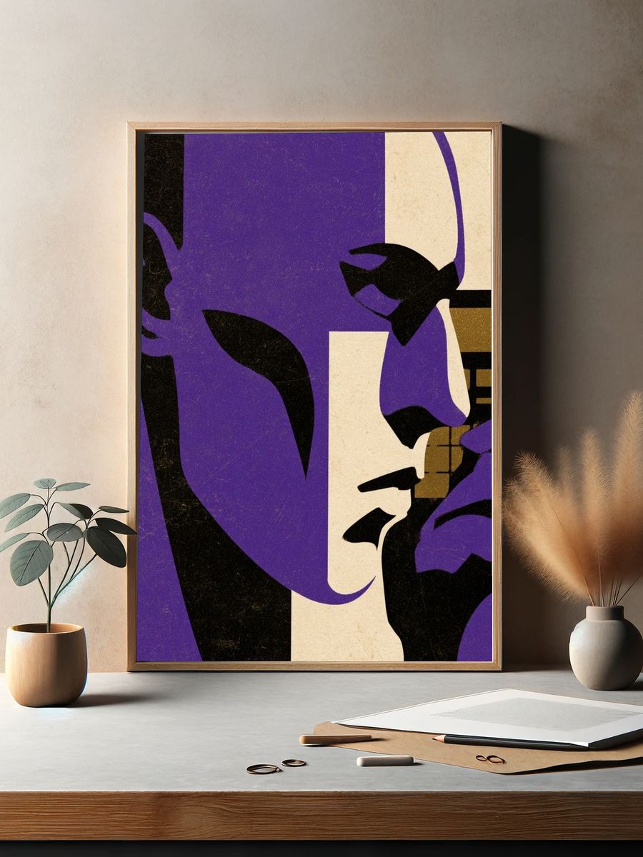 Purple Profile Abstract Poster. — room view 2
