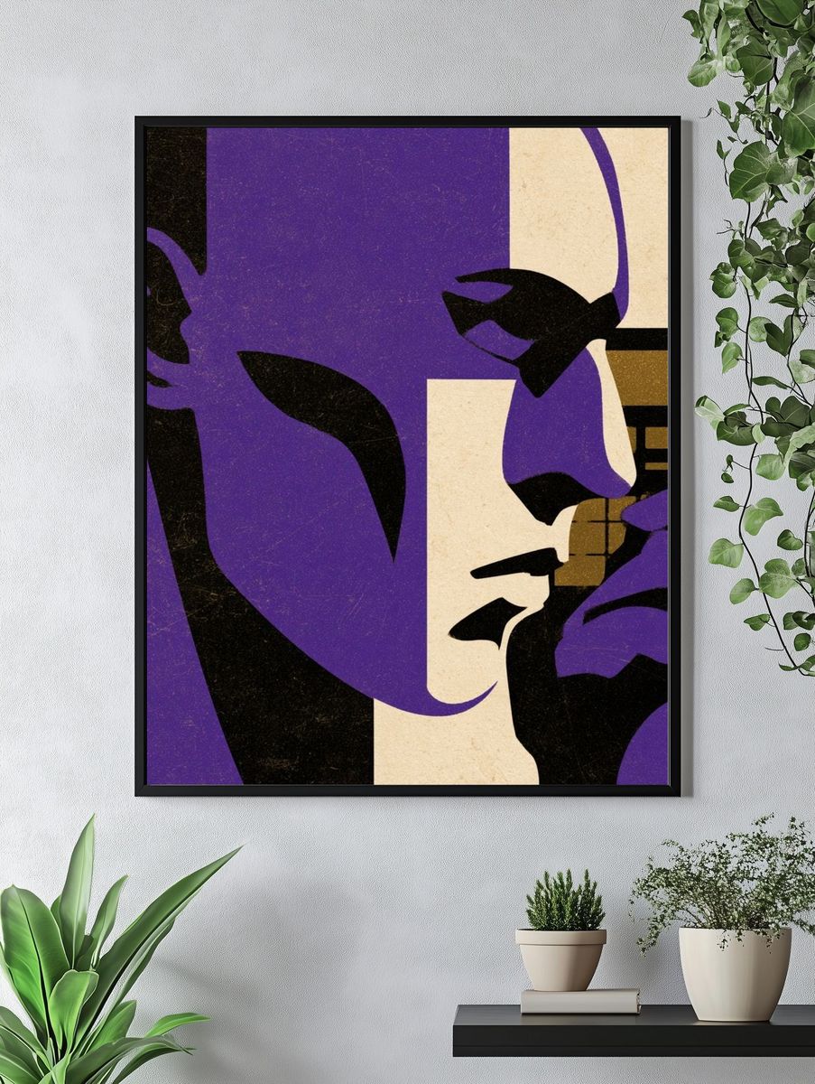 Purple Profile Abstract Poster. — room view 4