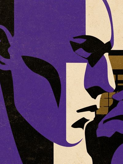 Purple Profile Abstract Poster.