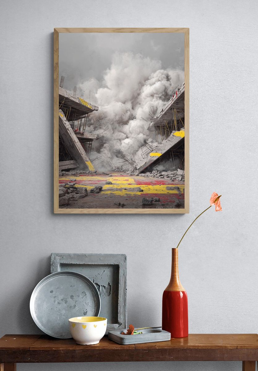 Destruction of Concrete Structure — Fine Art Print. — room view 3
