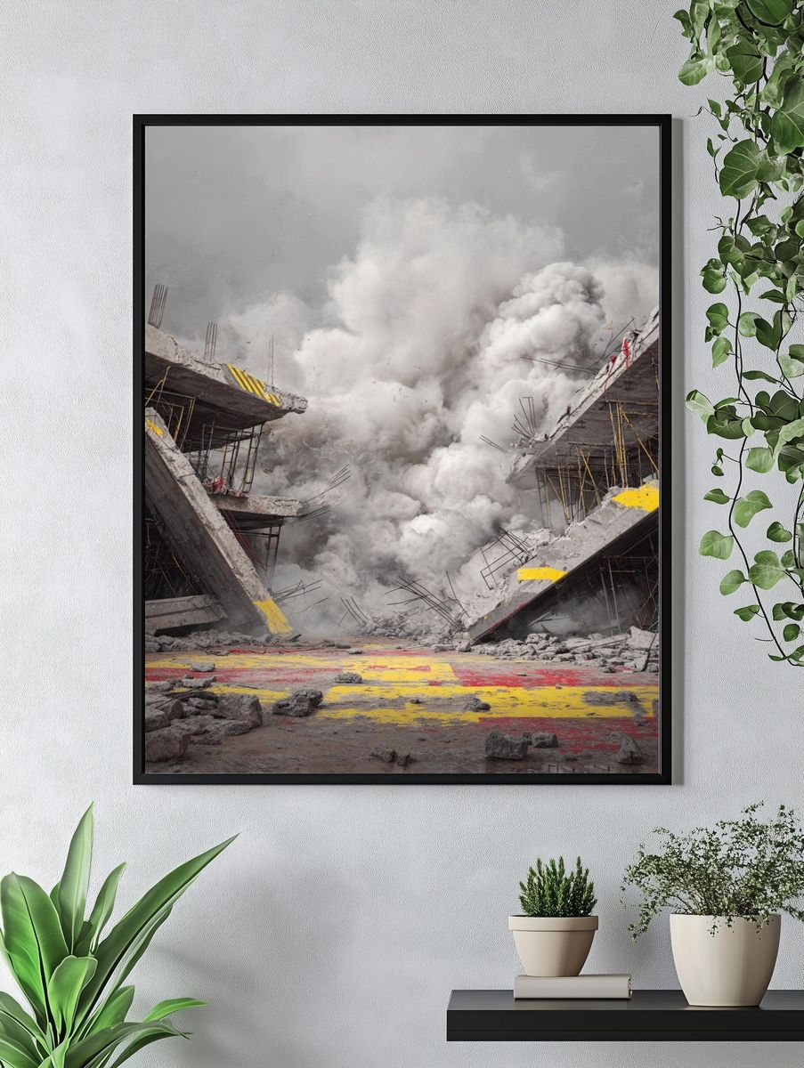 Destruction of Concrete Structure — Fine Art Print. — room view 4