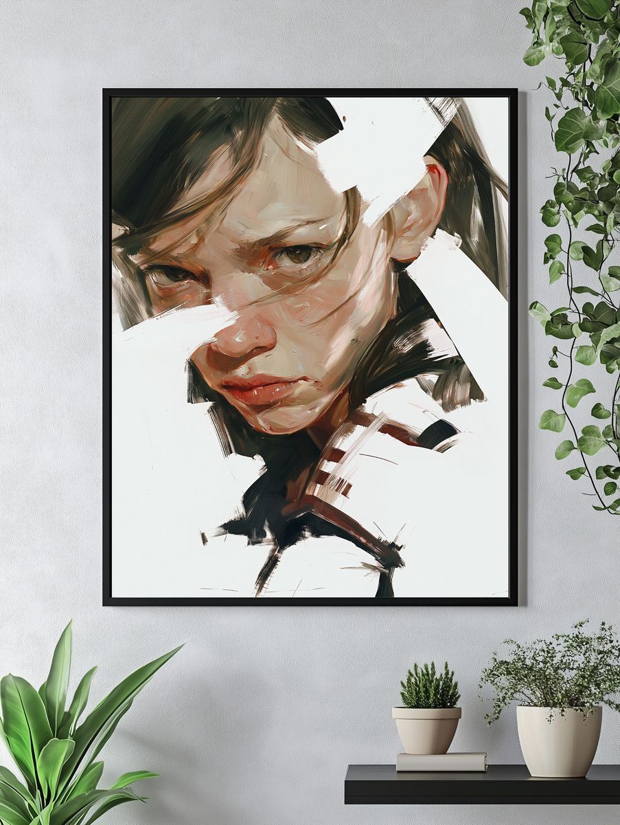 Expressive Woman Portrait Print. — room view 4