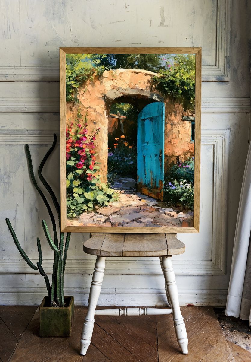 Mediterranean Garden Doorway Print. room preview