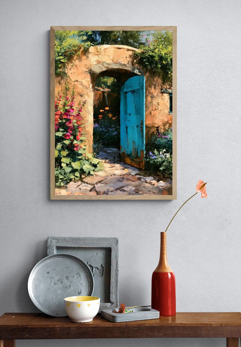 Mediterranean Garden Doorway Print. — room view 3