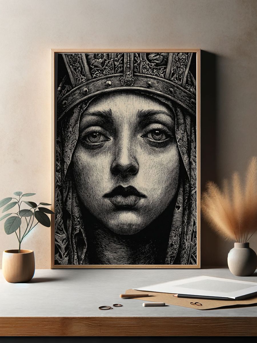 Mystic Queen Portrait Print. — room view 2