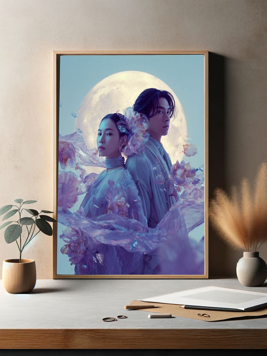 Moonlit Embrace — Fine Art Print. — room view 2