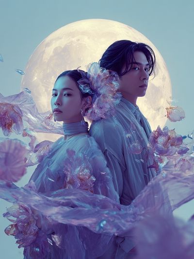 Moonlit Embrace — Fine Art Print. poster