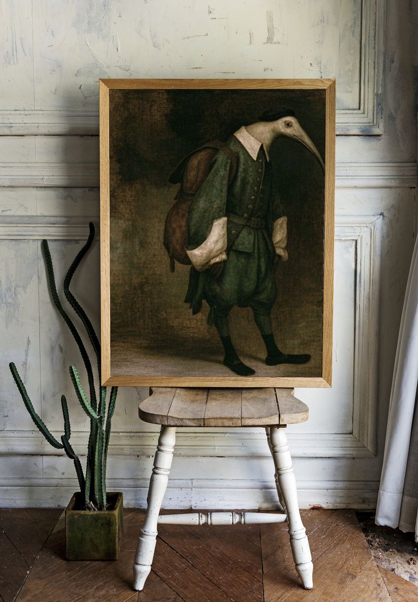 Plague Doctor Portrait Fine-Art Poster. room preview