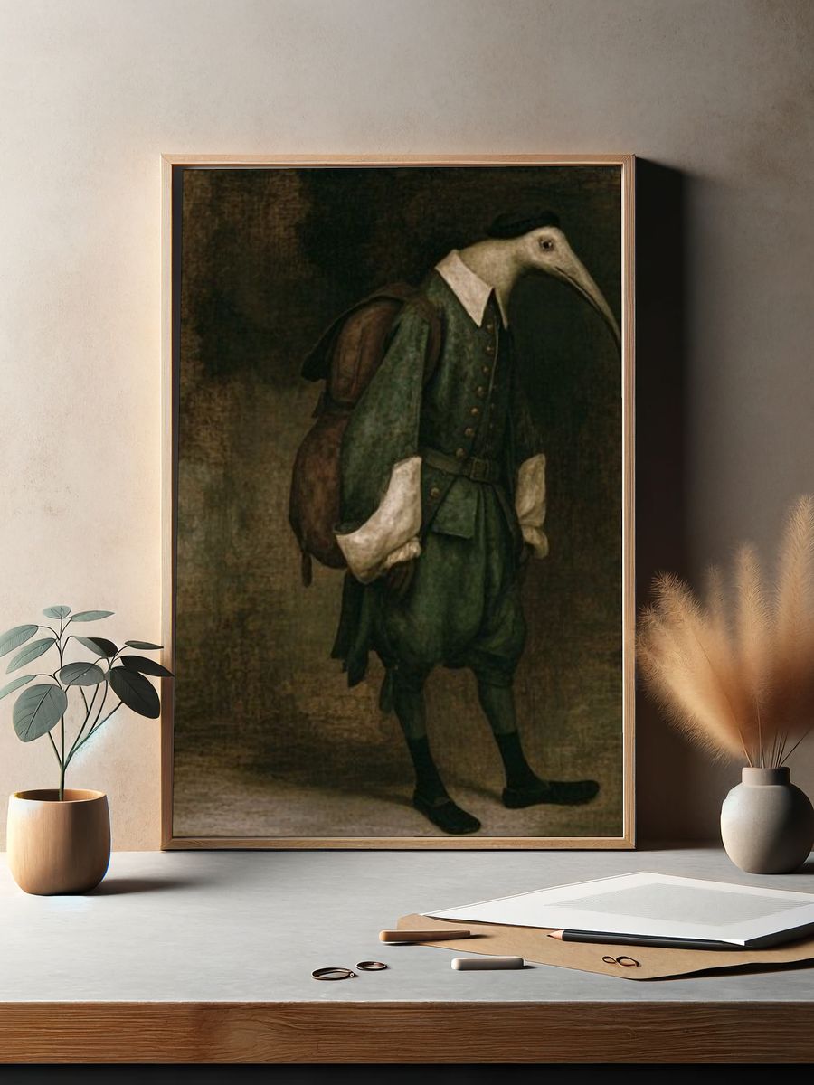 Plague Doctor Portrait Fine-Art Poster. — room view 2