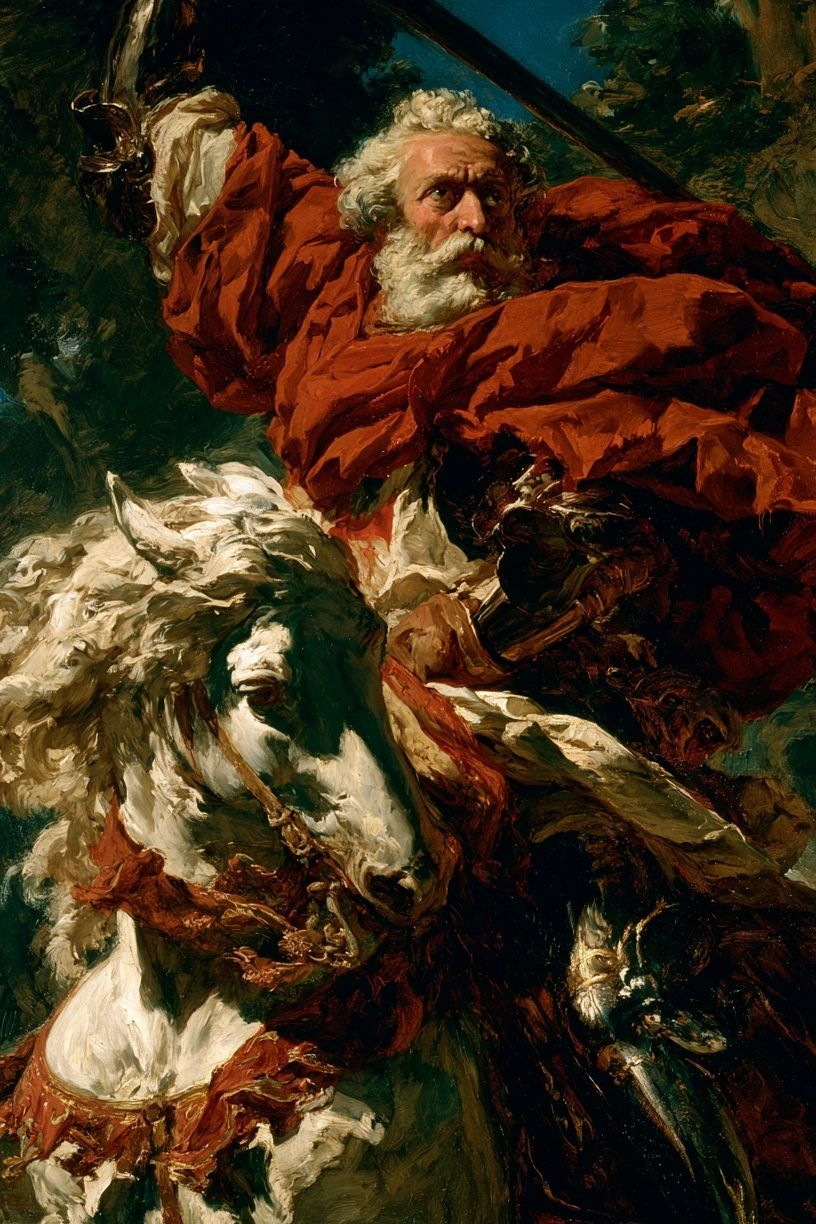 Mythic Warrior and Horse Print. poster detail