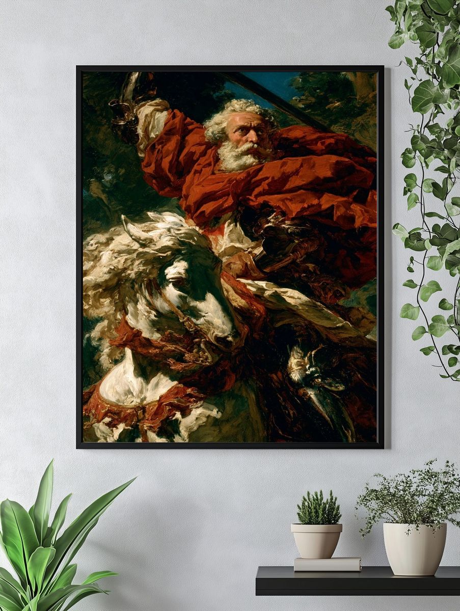 Mythic Warrior and Horse Print. — room view 4