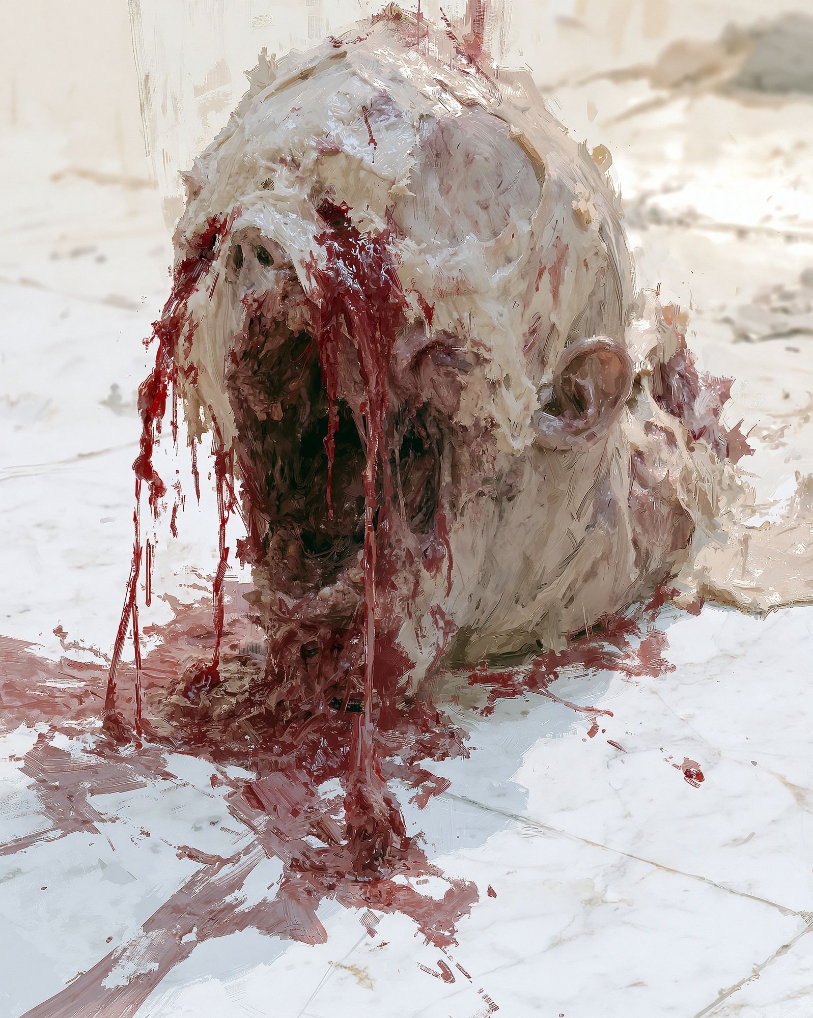 Abstract Pig Head Painting Poster. poster detail