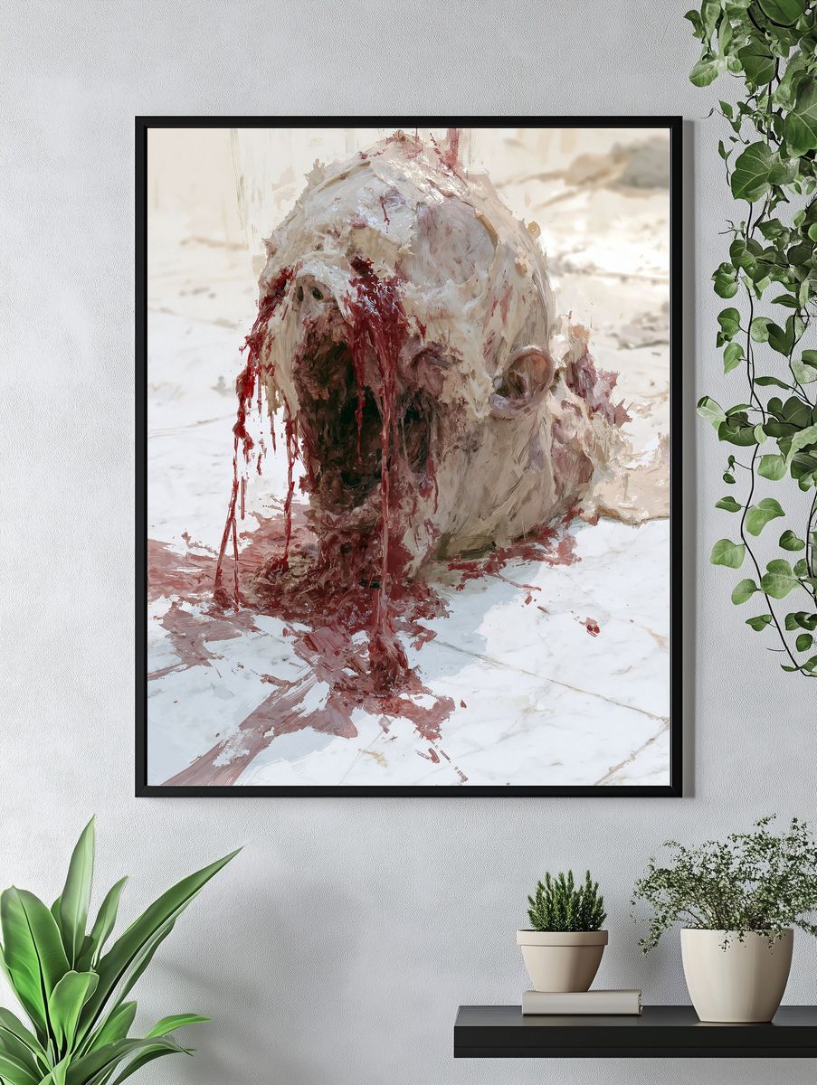 Abstract Pig Head Painting Poster. — room view 4
