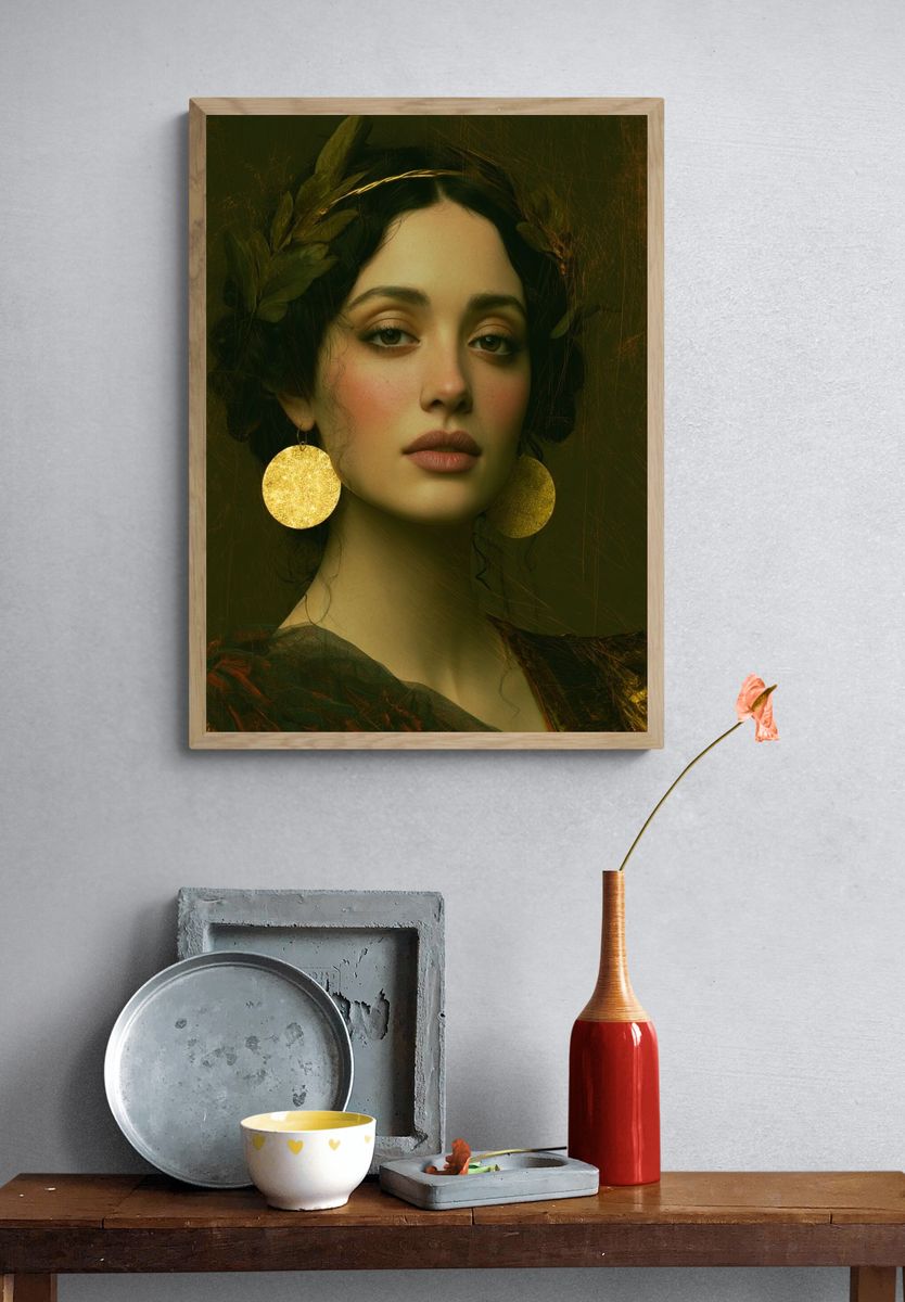 Laurel Crown Portrait Print. — room view 3