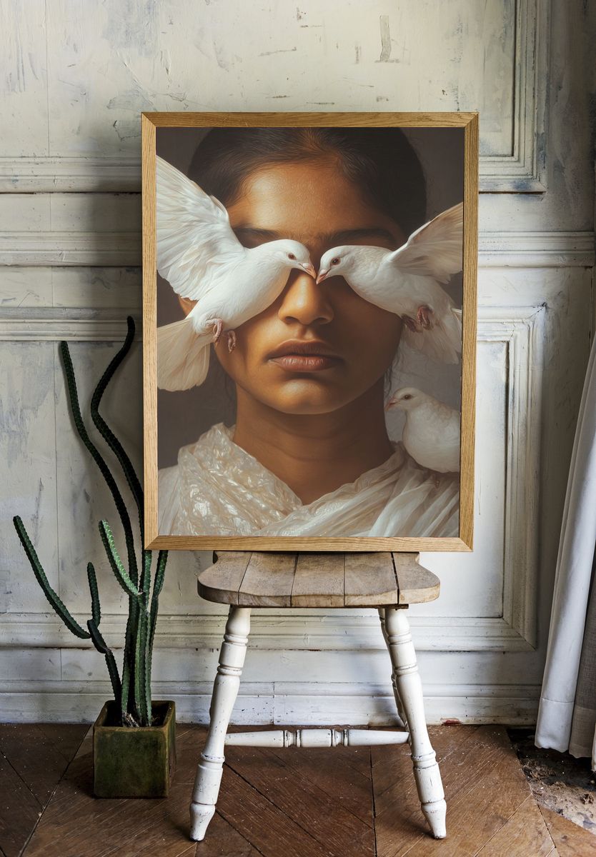 Dove Portrait Fine-Art Poster. room preview