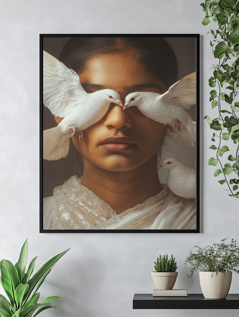 Dove Portrait Fine-Art Poster. — room view 4