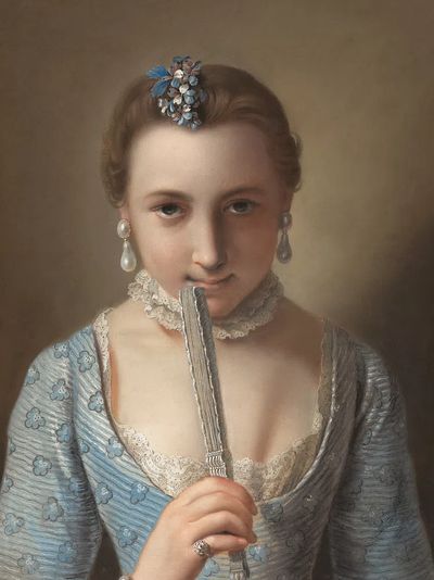 Elegant Woman with Feather — Fine Art Print. poster print