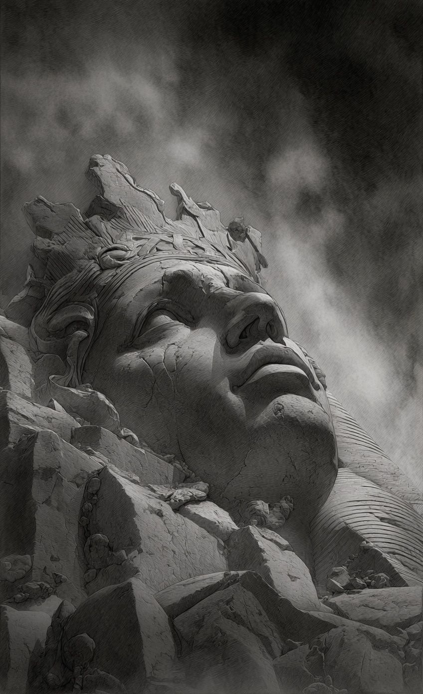 Majestic Stone Face — Fine Art Print. poster — fine-art art