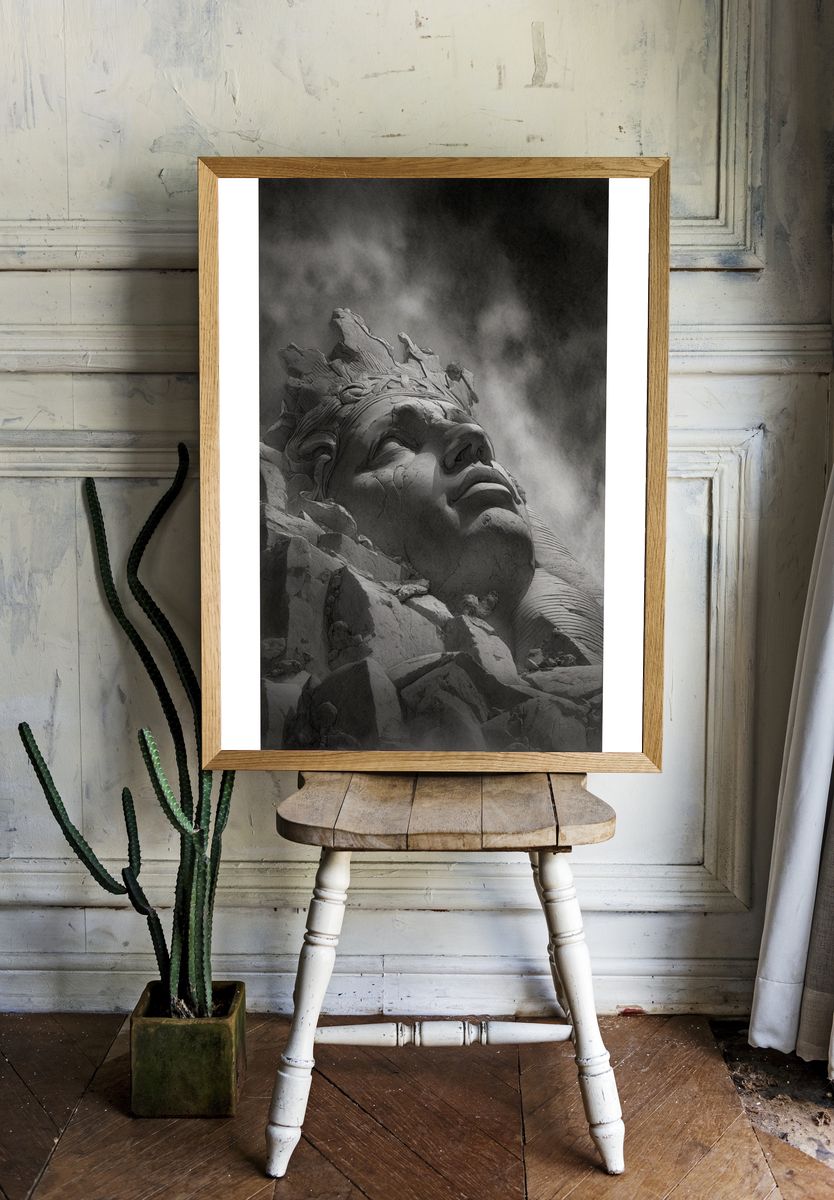 Majestic Stone Face — Fine Art Print. — room view 1