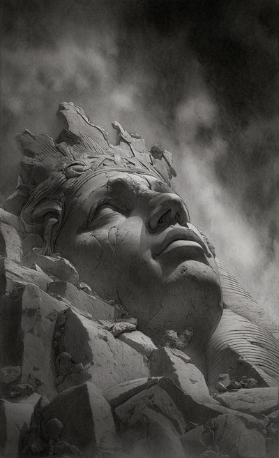 Majestic Stone Face — Fine Art Print. poster