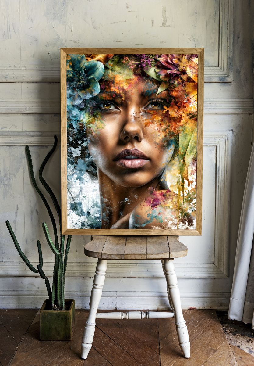 Floral Portrait Fine-Art Print. room preview