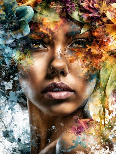 Floral Portrait Fine-Art Print. poster