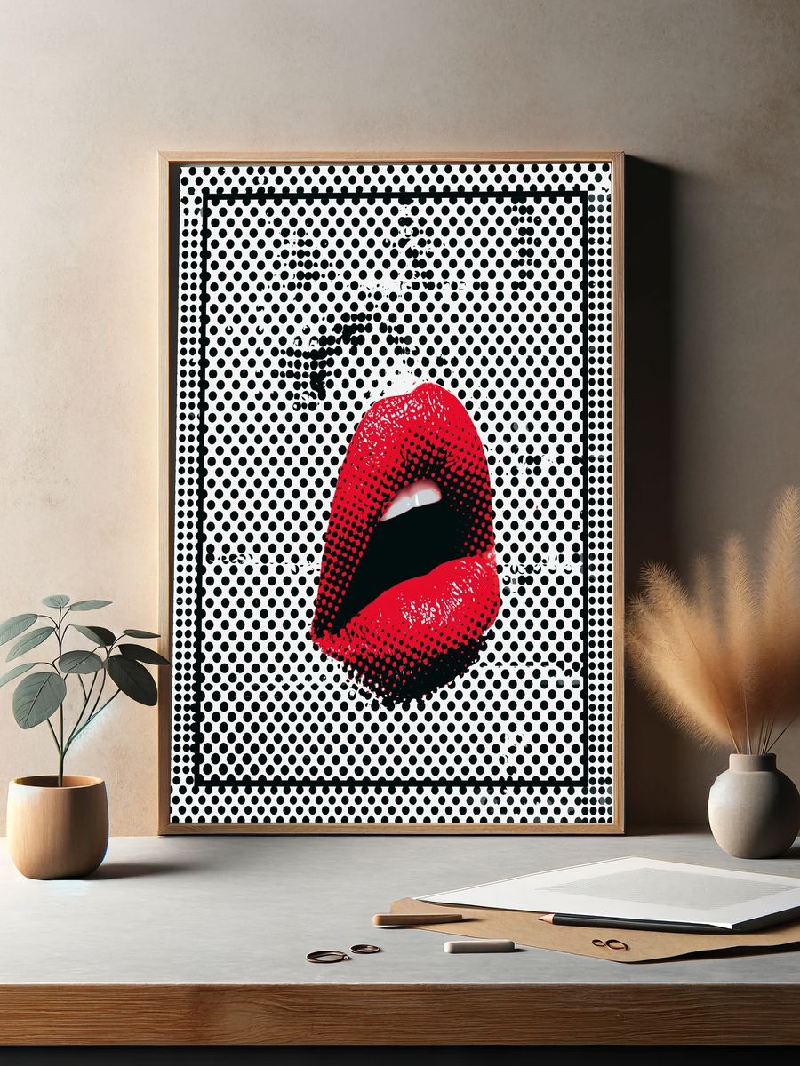 Pop Art Lips Poster. — room view 2
