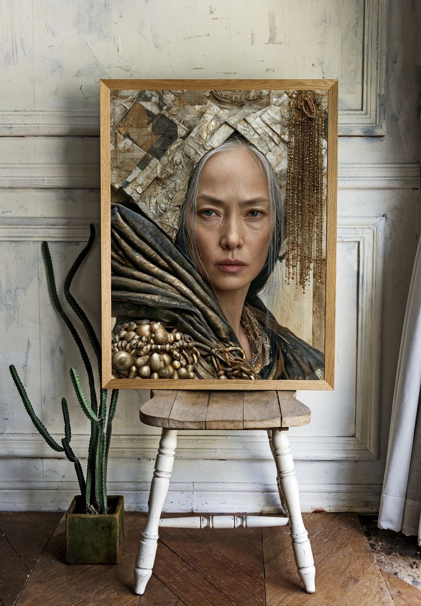Gilded Portrait Fine-Art Print. room preview