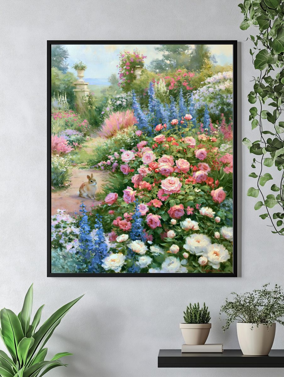 Romantic Garden Bunny Fine-Art Print. — room view 4