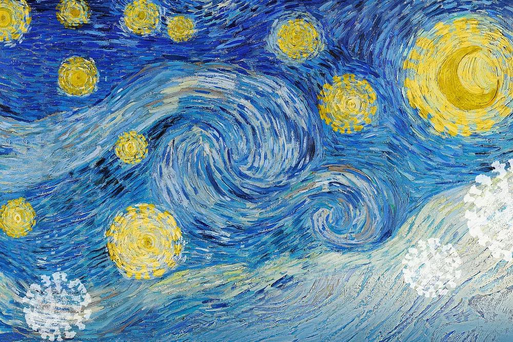 Van Gogh's Starry Night coronavirus. poster — fine-art art