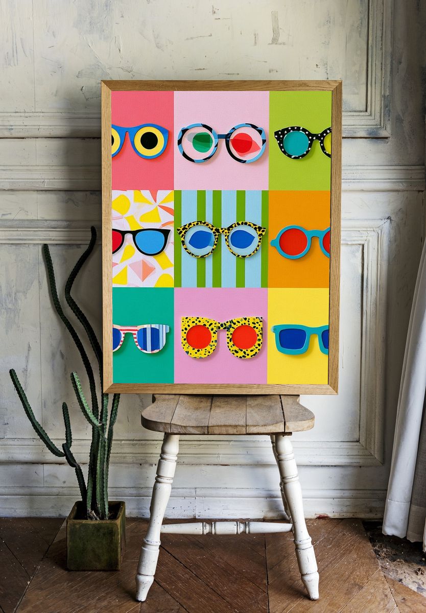 Colorful Sunglasses Pop Art Poster. room preview