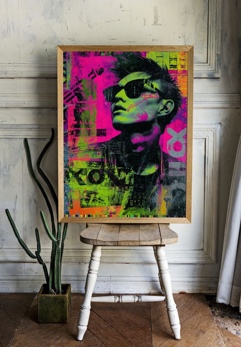 Neon Pop Portrait Poster. — room view 1