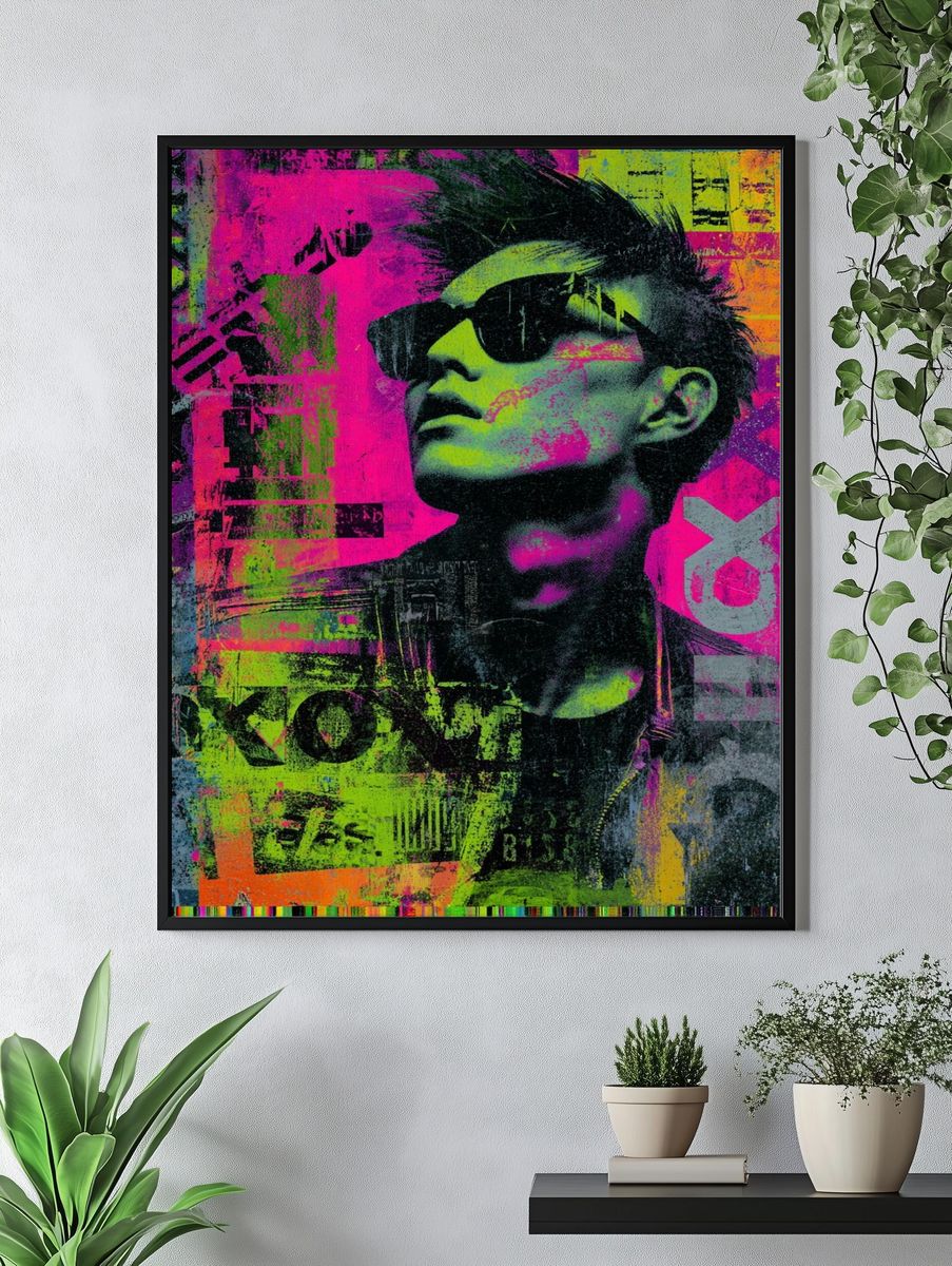 Neon Pop Portrait Poster. — room view 4