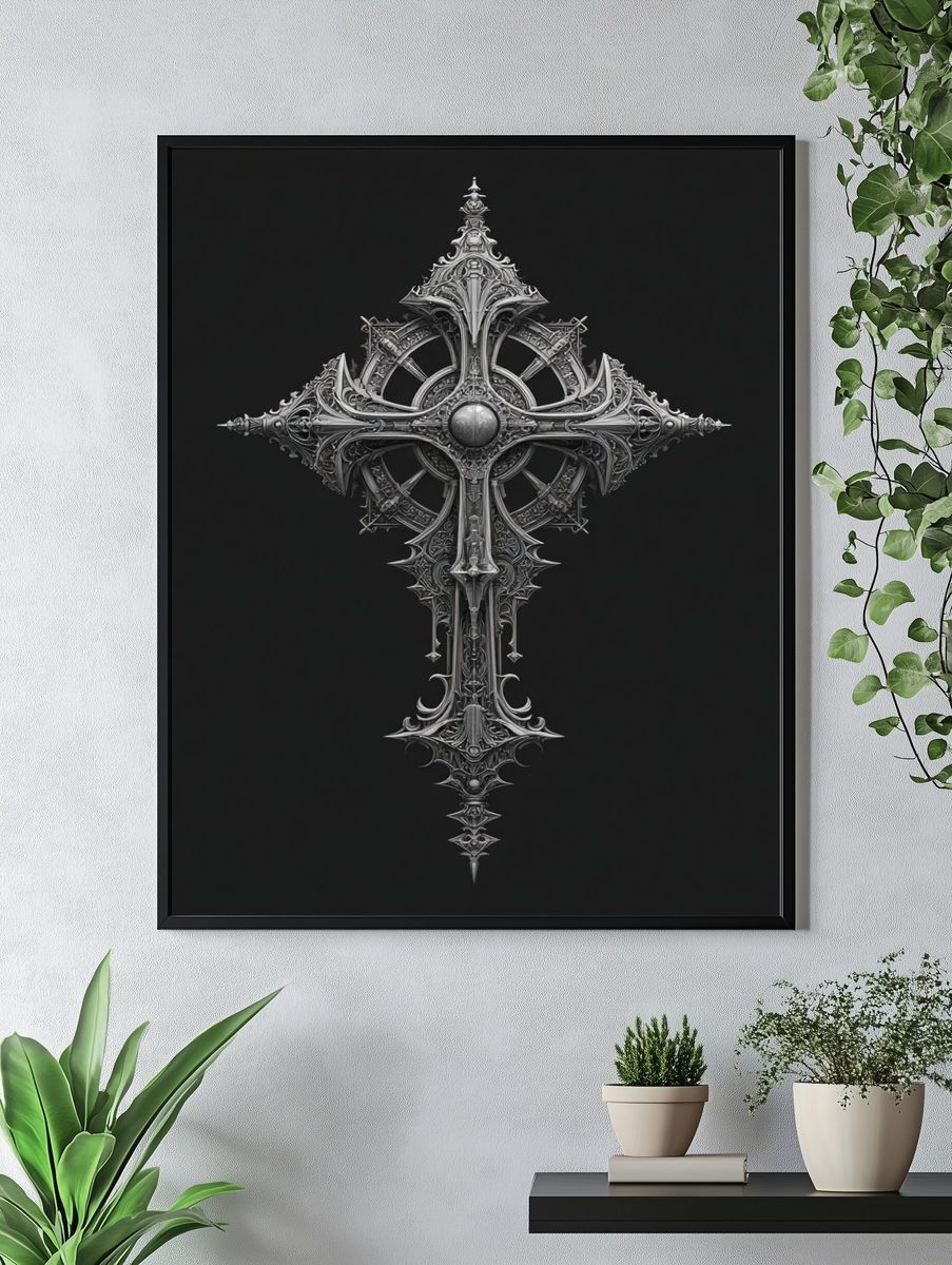 Ornate Cross — Fine Art Print. — room view 4