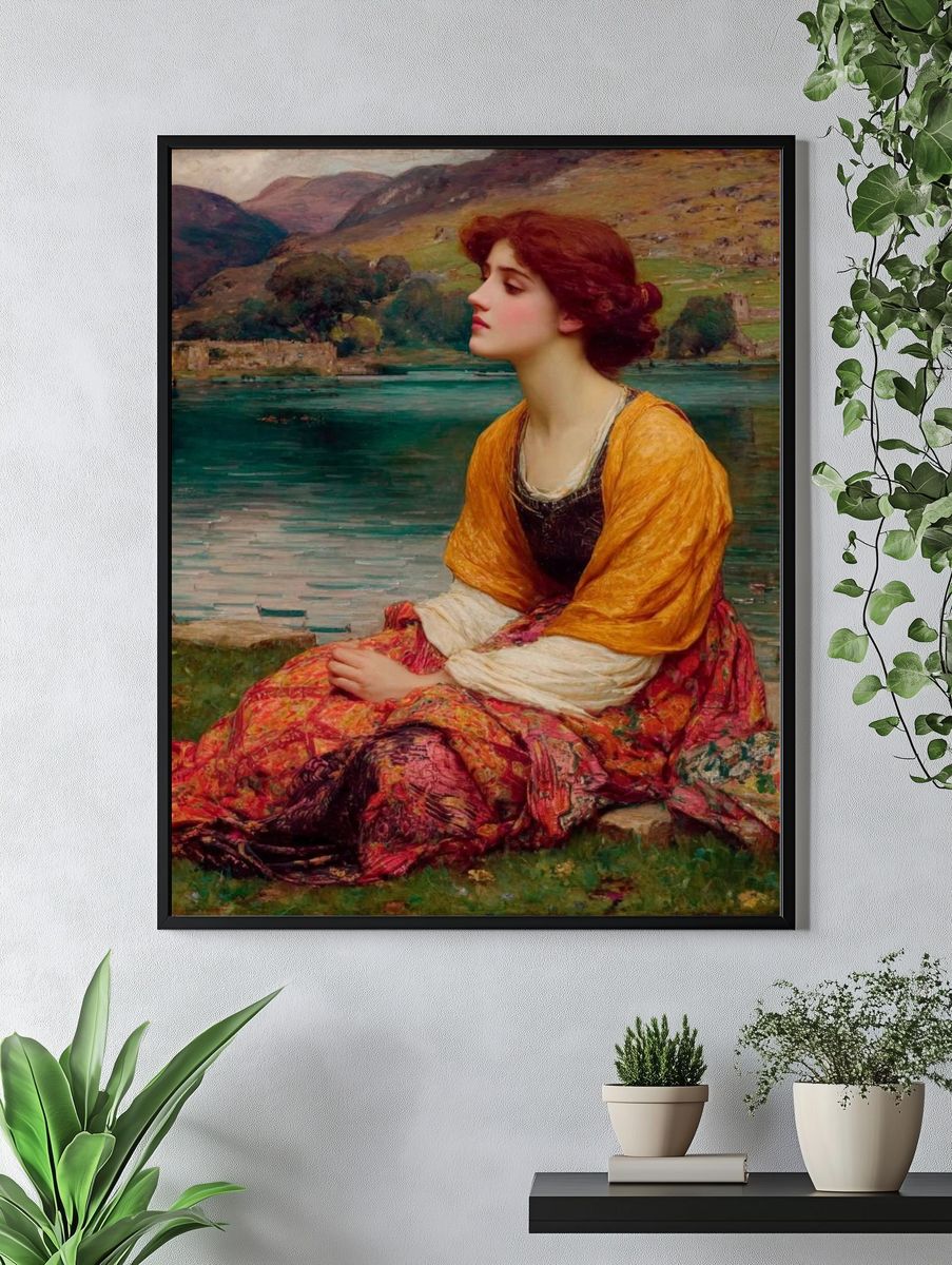 Serene Lady by the Lake — Fine Art Print. — room view 4