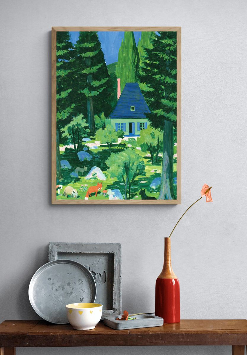 Forest Cottage — Fine-Art Print. — room view 3