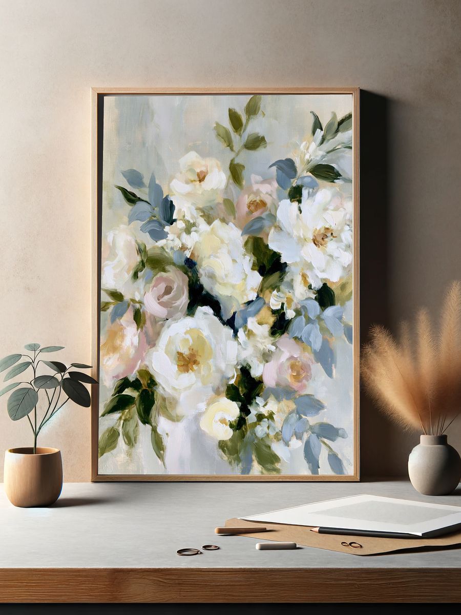 Soft Floral Bouquet Fine-Art Print. — room view 2