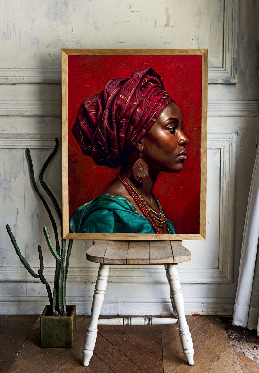 African Woman Portrait Fine-Art Poster. room preview