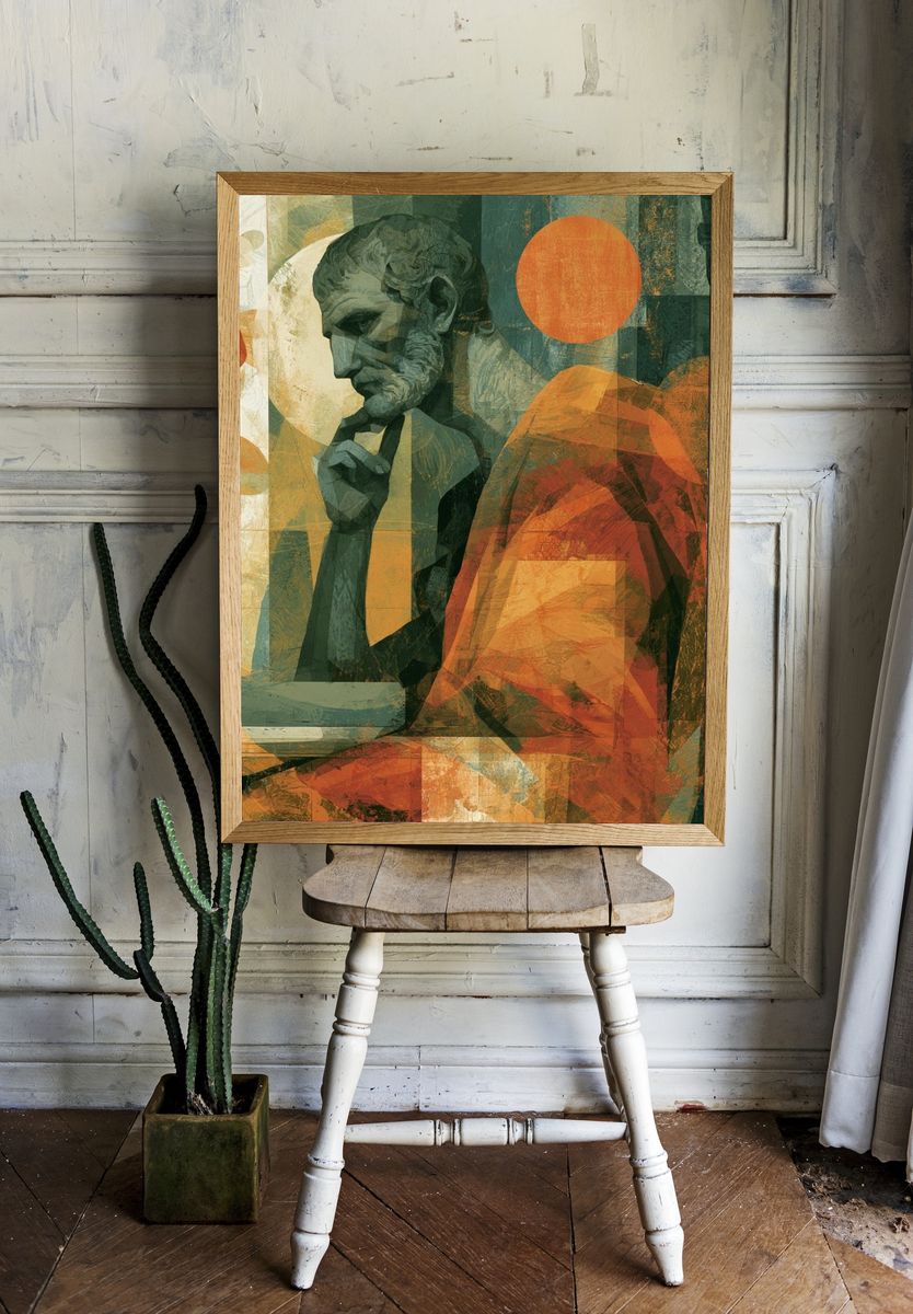 Abstract Thinker Contemporary Print. room preview